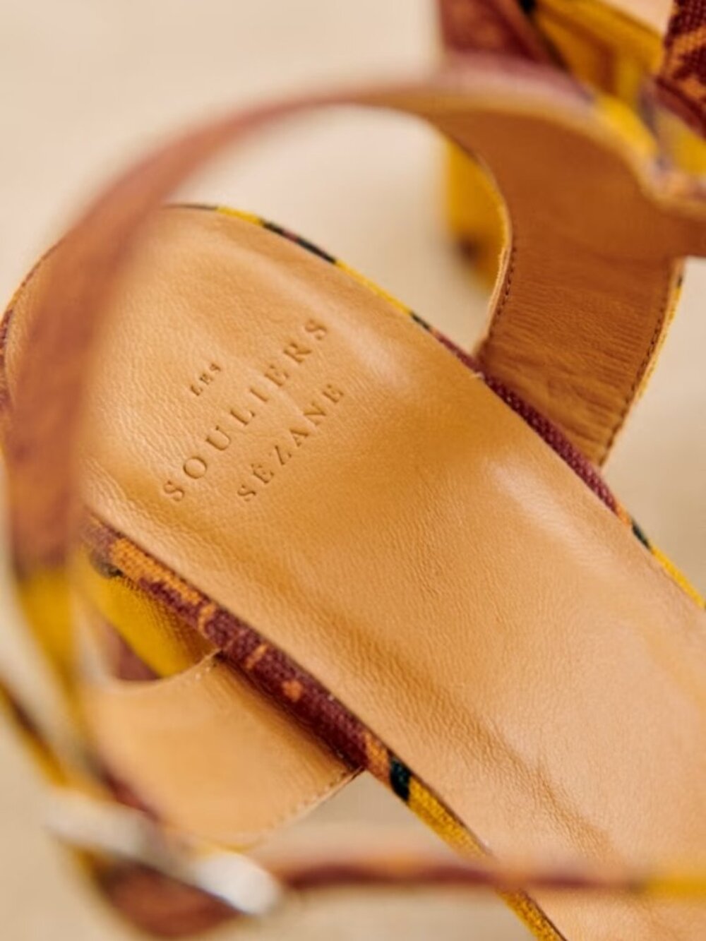 Sezane High Ginnie Sandals in Ochre Multicolor - Picture 3 of 10